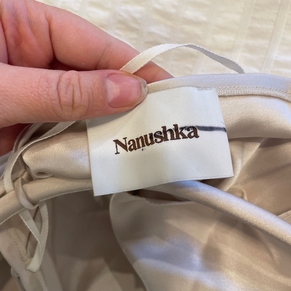 Nanushka malia satin cowl neck mini dress xxs - Picture 12 of 16